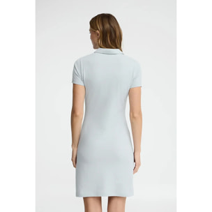 Vestido corto azul claro de manga corta con cuello polo y logo Rigby Go
