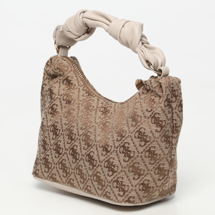 Borsa a tracolla - marrone e bianco