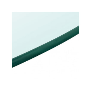 Plateau rond D90cm en verre trempé transparent - dessus de table résistant - PLATEAU