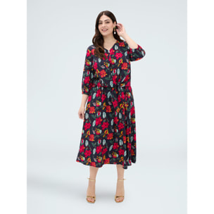 Fiorella Rubino - Falda larga con estampado floral - Azul