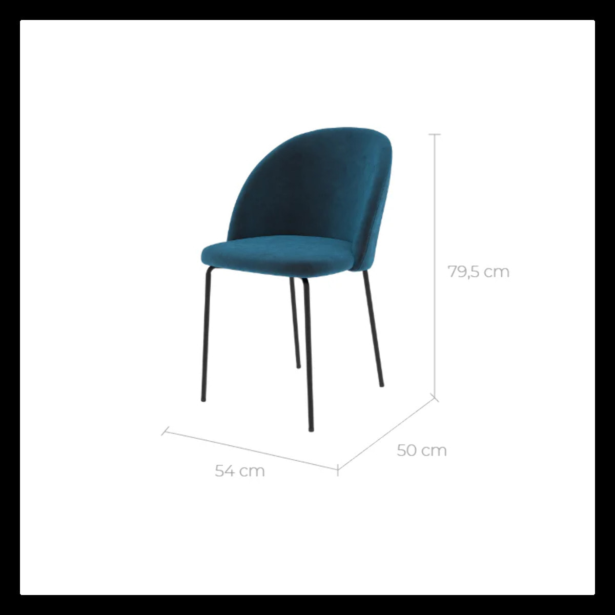 Lot de 2 chaises en velours bleu foncé - Karl