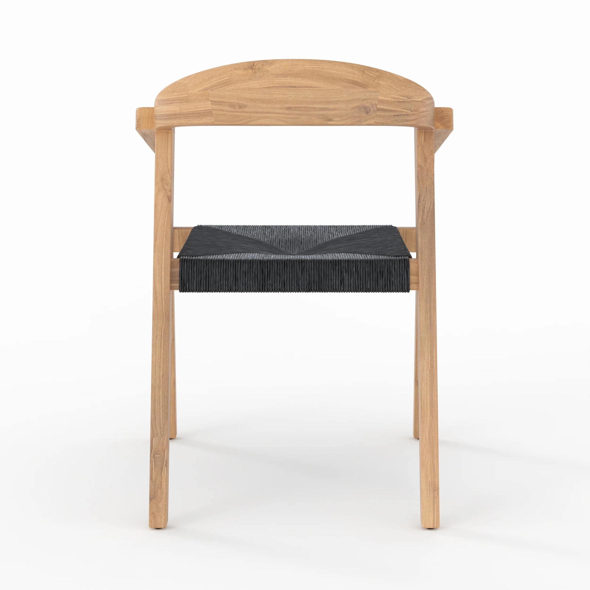 Chaise de jardin en bois de teck recyclé et rotin synthétique - Malio