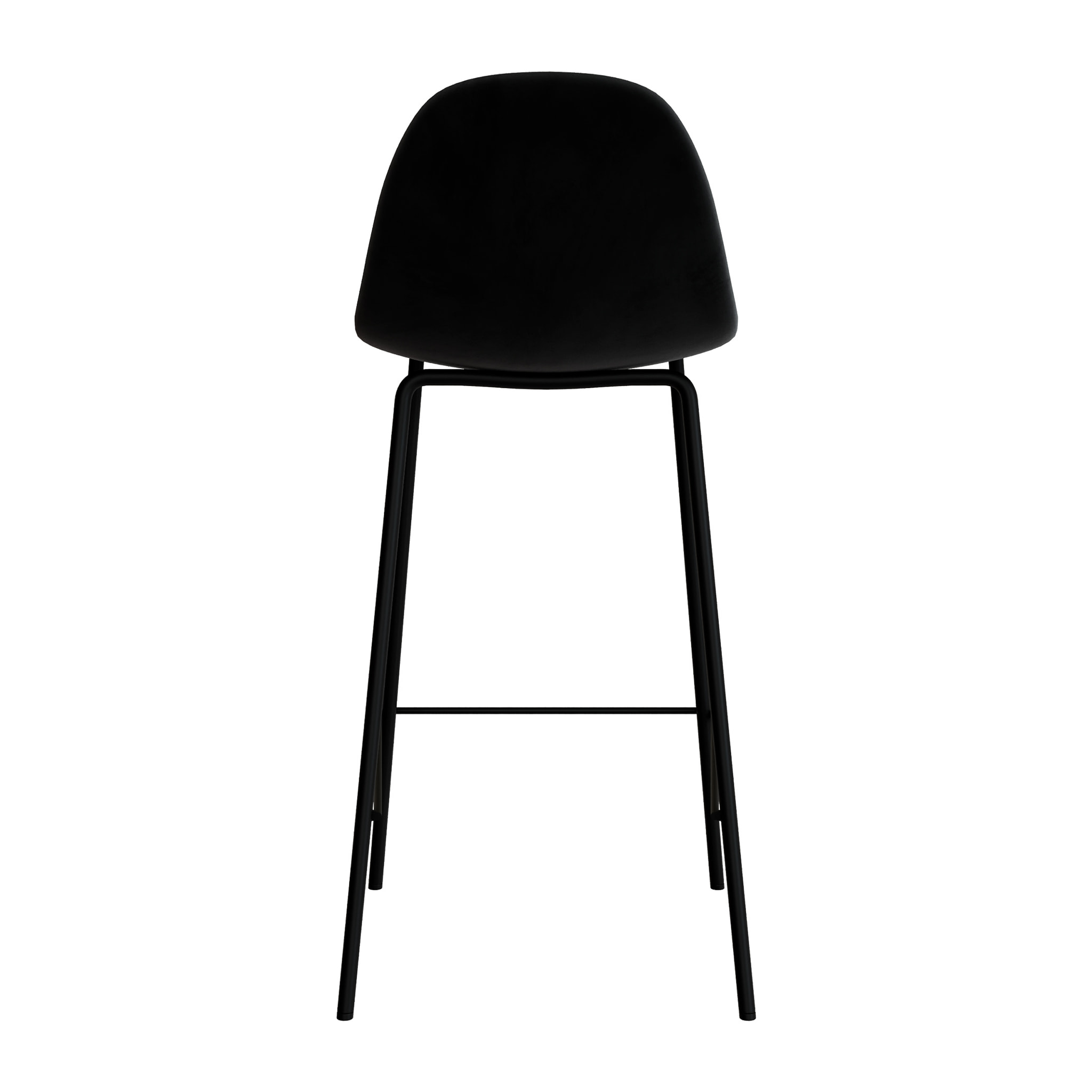 Lot de 2 chaises pour îlot central 65 cm en velours noir - Henrik