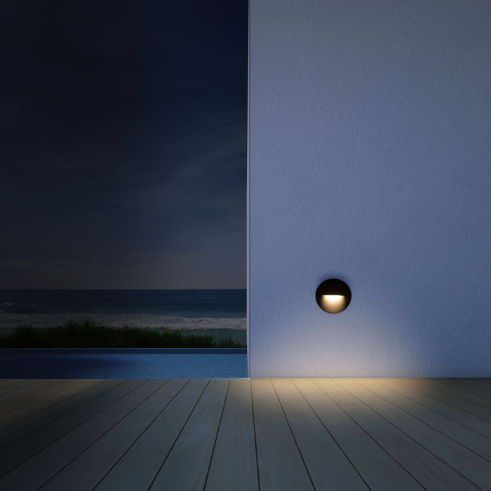 Forlight Hide - Aplique de Pared LED Circular para Señalización de Caminos y Rodapiés con Luz Neutra 4000K Color Gris Urbano