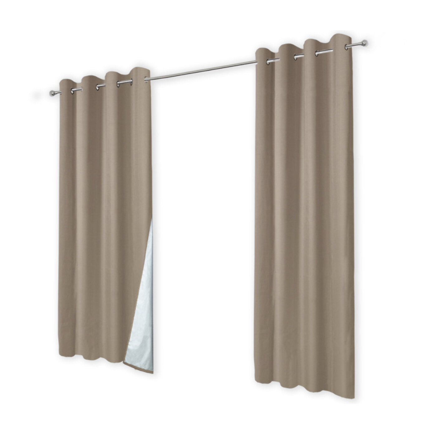 Rideaux thermiques taupe 135x240 cm - lot de 2