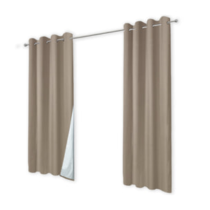 Rideaux thermiques taupe 135x240 cm - lot de 2