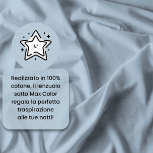 LENZUOLO SOTTO CON ANGOLI MAX COLOR, 100% COTONE MADE IN ITALY - MATRIMONIALE MAXI