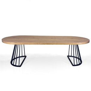 Table à manger ronde extensible Tomasucci FEAR, en MDF finition chêne, 110 × 110 × 76,5 cm