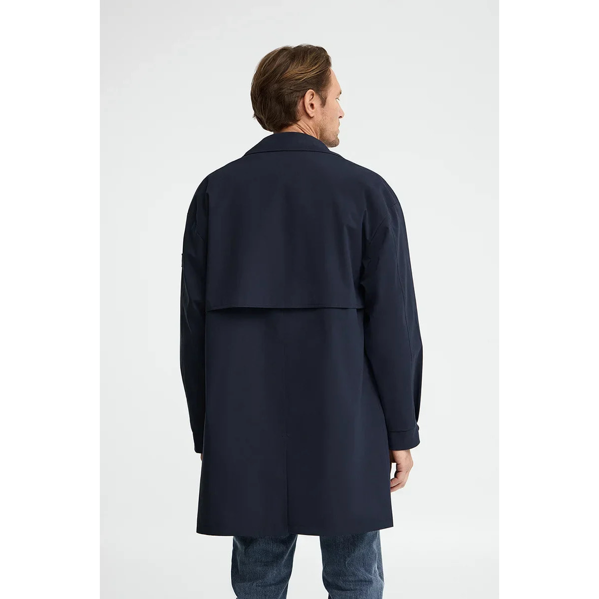 Gabardina Ellington azul marino con logo engomado Polo Club