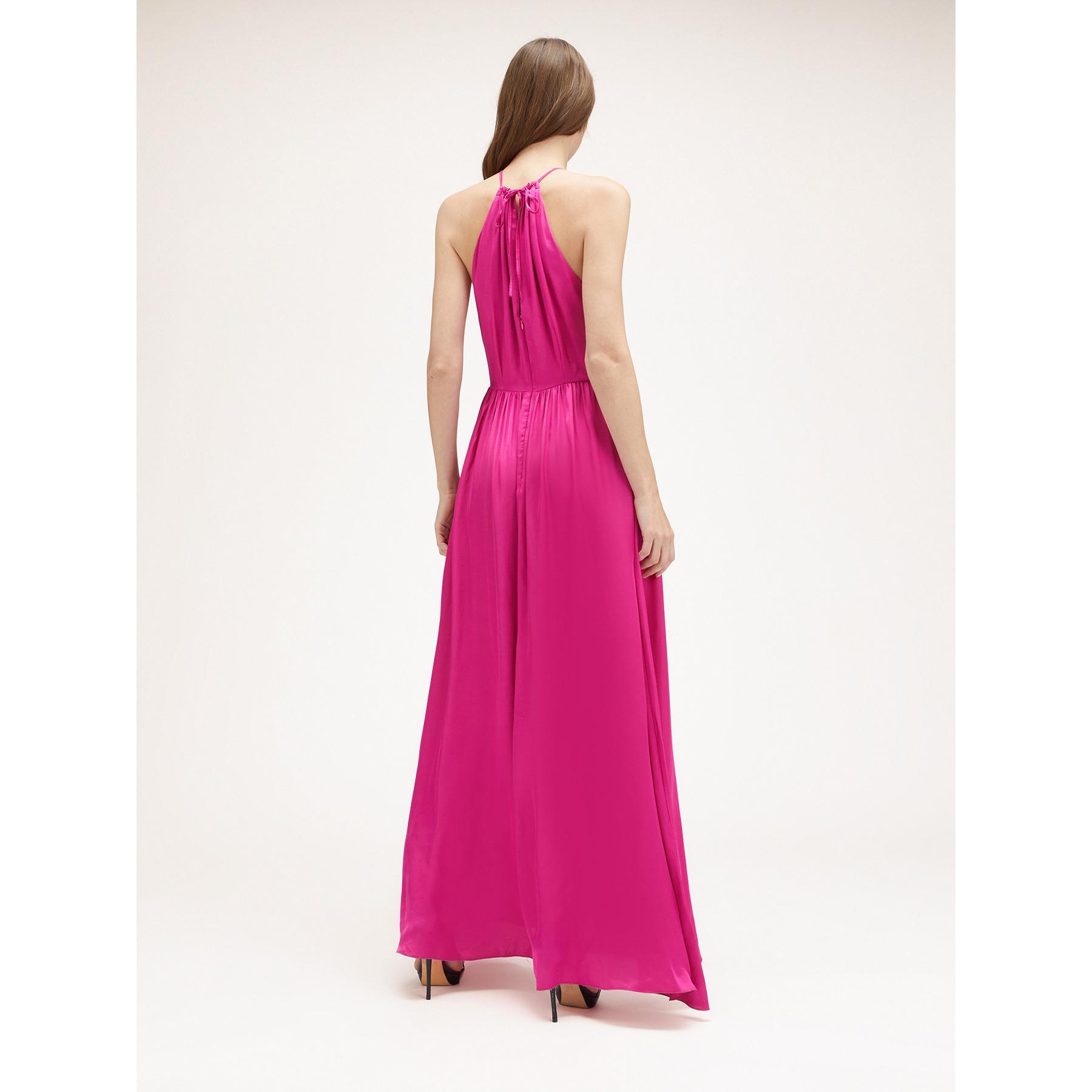 Motivi - Vestido halter de raso - Fuchsia