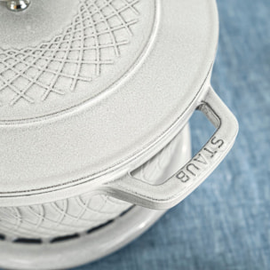 Cocotte twister 20 cm, Rond(e), Truffe blanche, Fonte