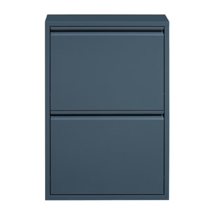 Scarpiera salvaspazio 2 ante in metallo ceruleo - Emy