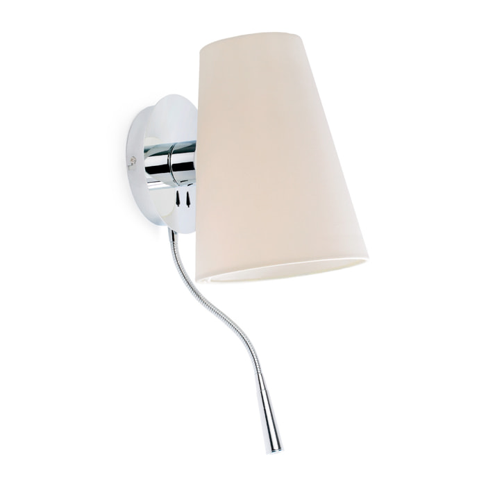 LUPE Lampe applique chrome avec lecteur LED