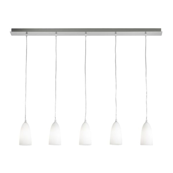 Lampada a sospensione con diffusore satinato