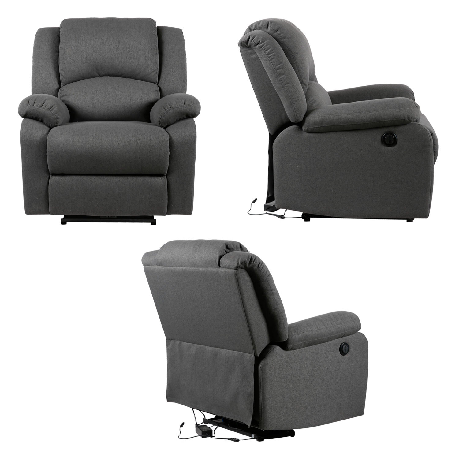 Fauteuil électrique inclinable CLOUD gris anthracite