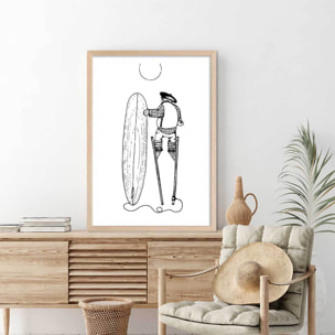 Poster papy landes Affiche sous cadre bois