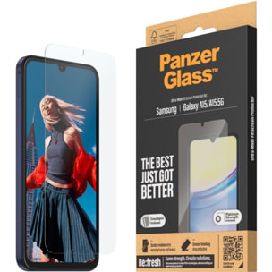 Protège écran PANZERGLASS Samsung A15 et A15 5G Ultra-Wide-Fit