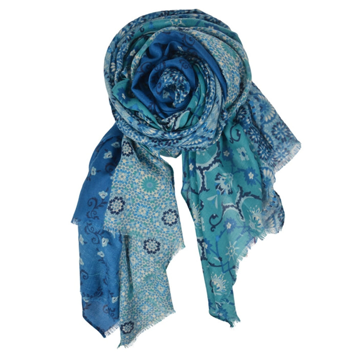 PASHMINA FANTASIA BLU CON SCATOLA REGALO ROMEO GIGLI MILANO