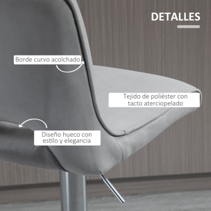 HOMCOM Conjunto de 2 Taburetes de Bar Sillas Altas Modernas con Altura Regulable y Asiento Giratoria con Marco de Metal y Reposapiés 41x51x97-117 cm Gris