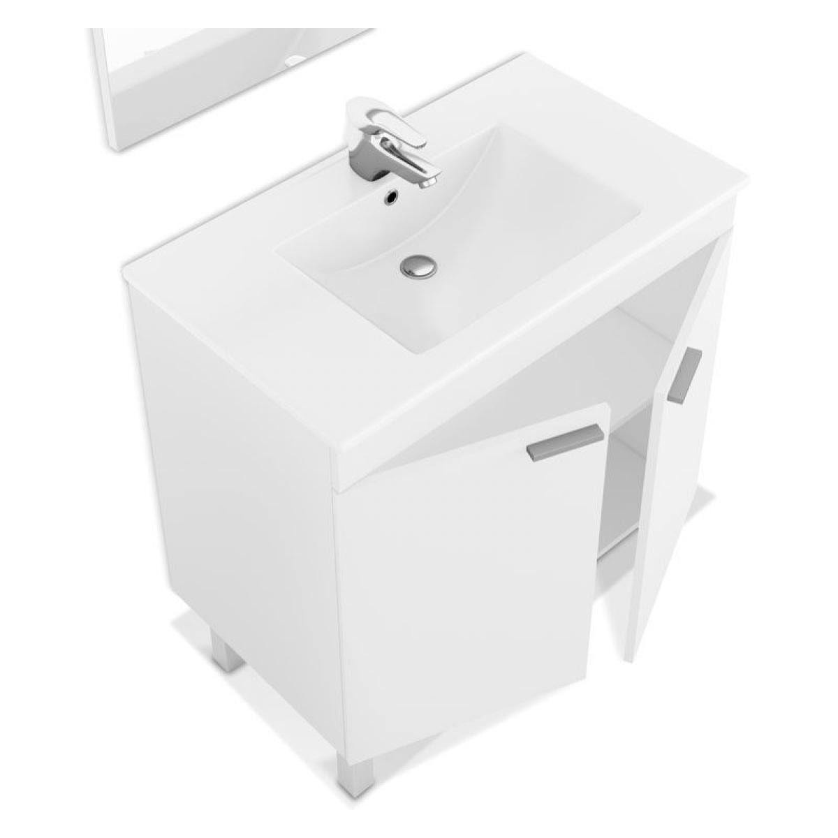 Mueble de baño con espejo LC1 80 Blanco Brillo