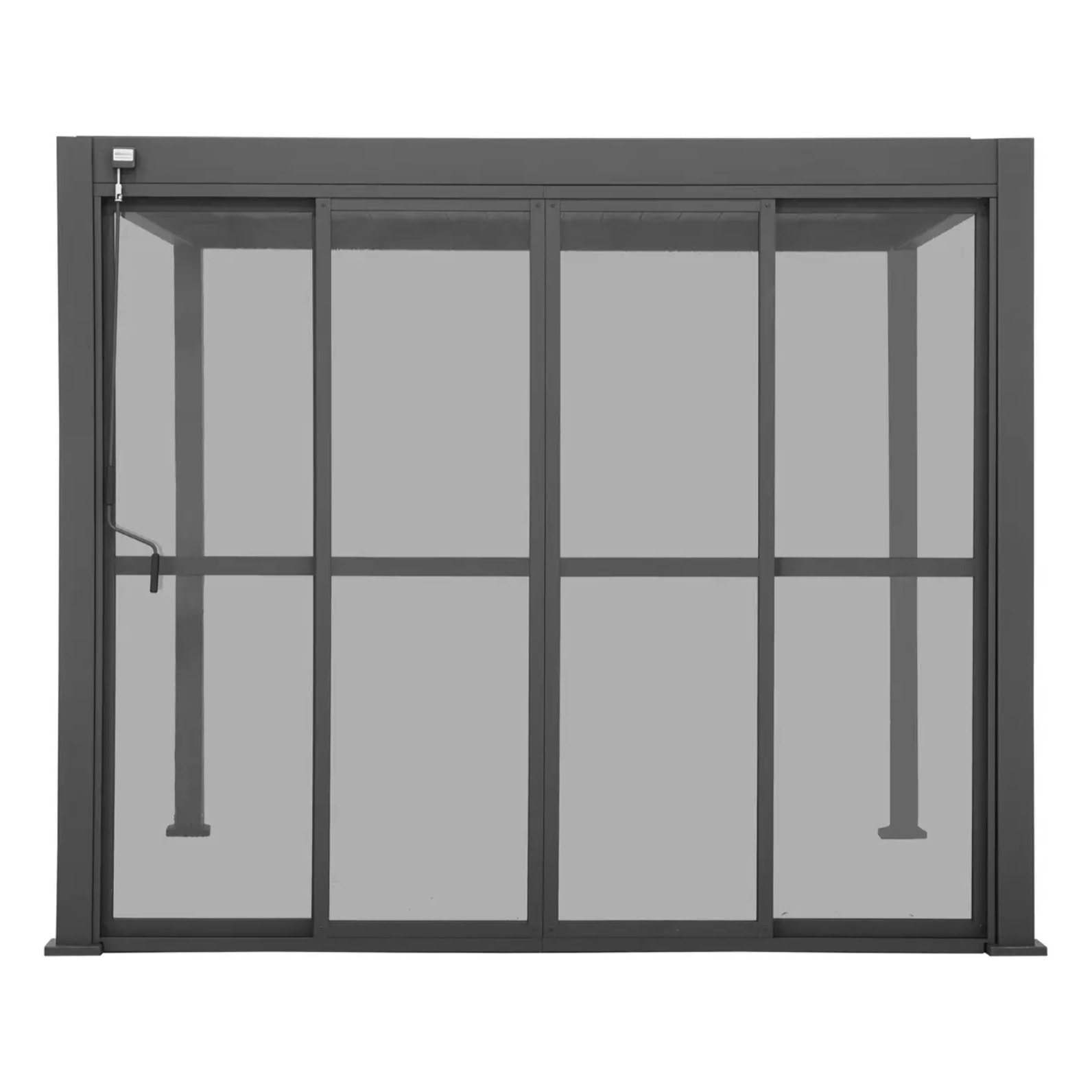 Portes coulissantes pour pergola bioclimatique "Evora" grand modèle - 1/3 côté 2,7 x 2,3 m Graphite