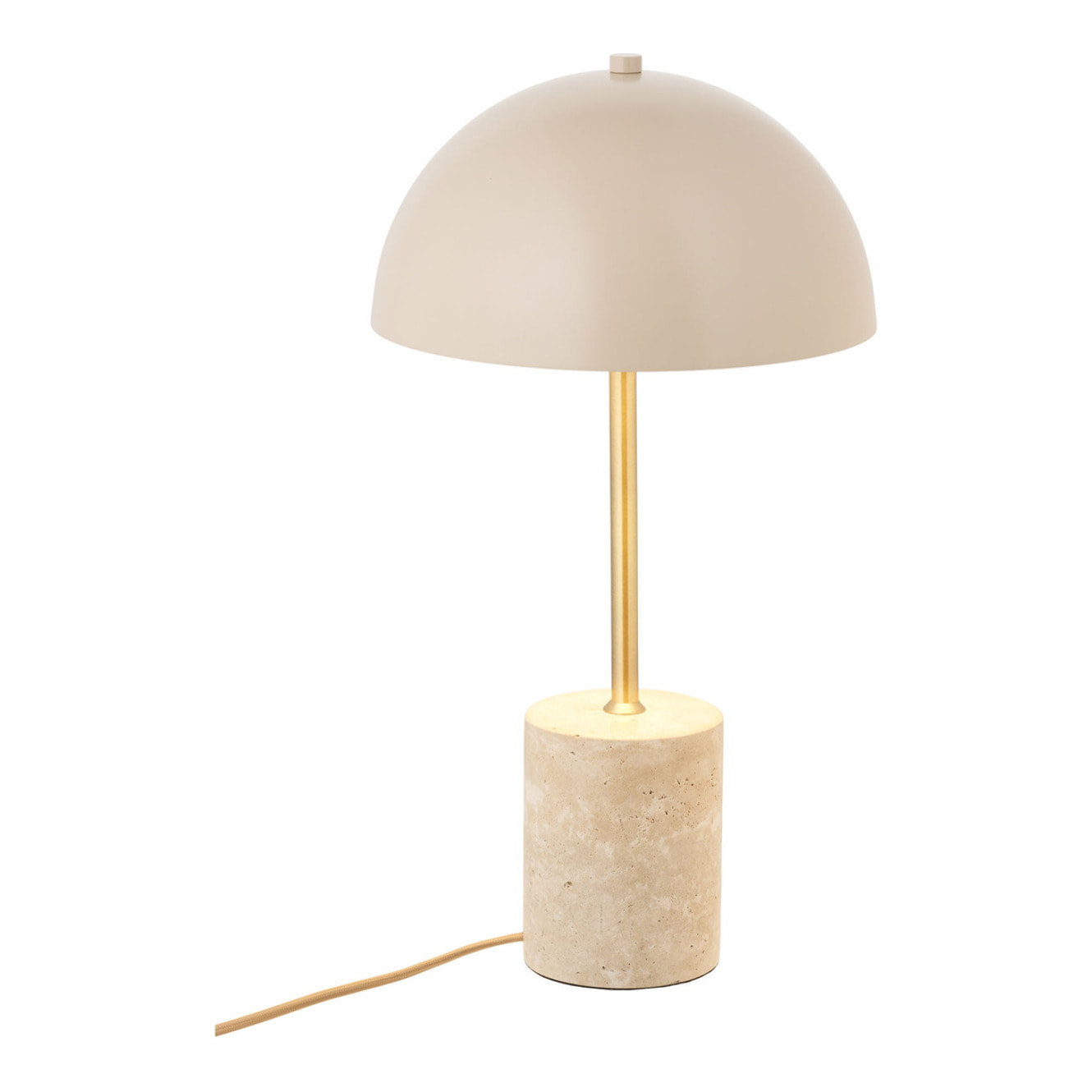 Lampada da tavolo Sheffield in marmo e metallo beige