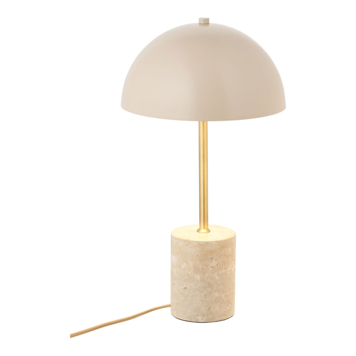 Lampada da tavolo Sheffield in marmo e metallo beige