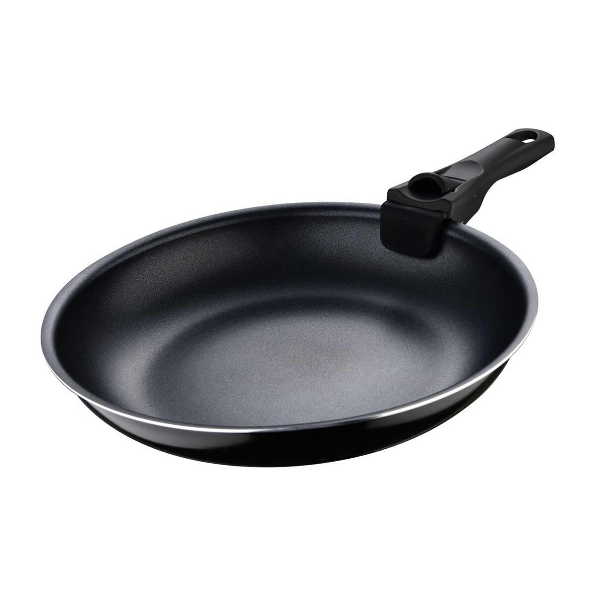 juego de 2 sartenes ø22cm y ø26cm + mango ergonómico extraíble en aluminio prensado