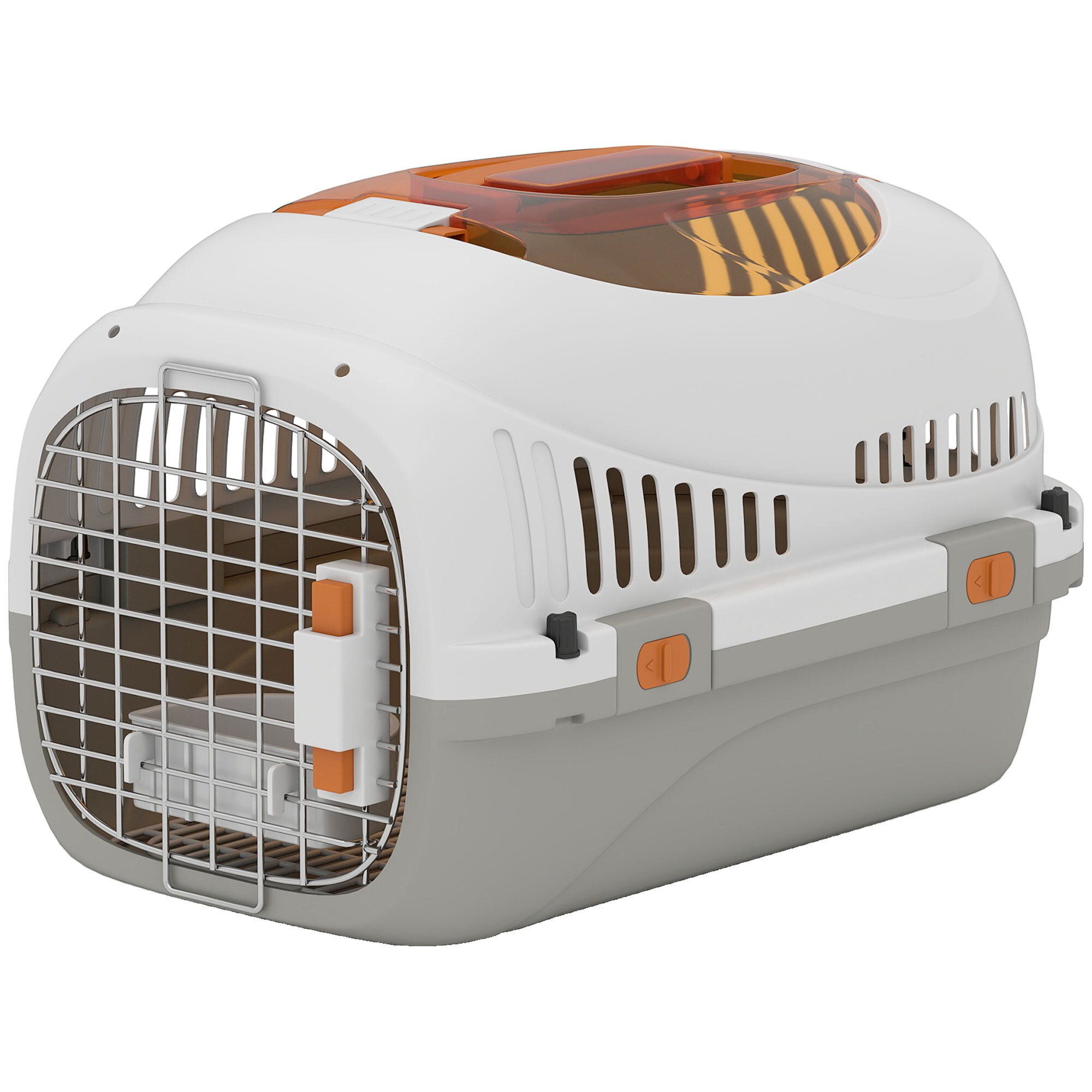 Caisse de transport chat et chien max. 4Kg porte acier gamelle intégrée