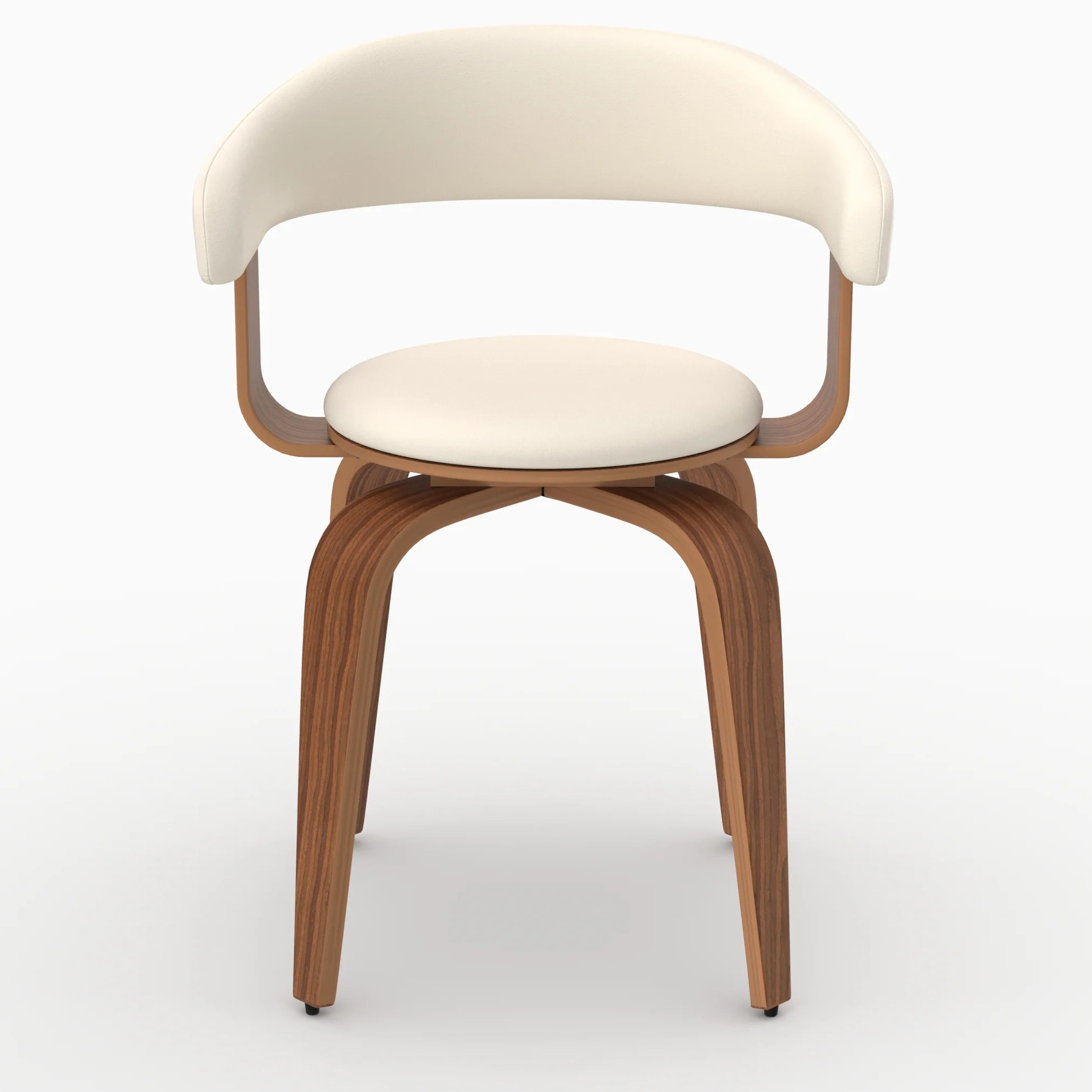 Chaise avec accoudoirs en cuir synthétique blanc - Harold