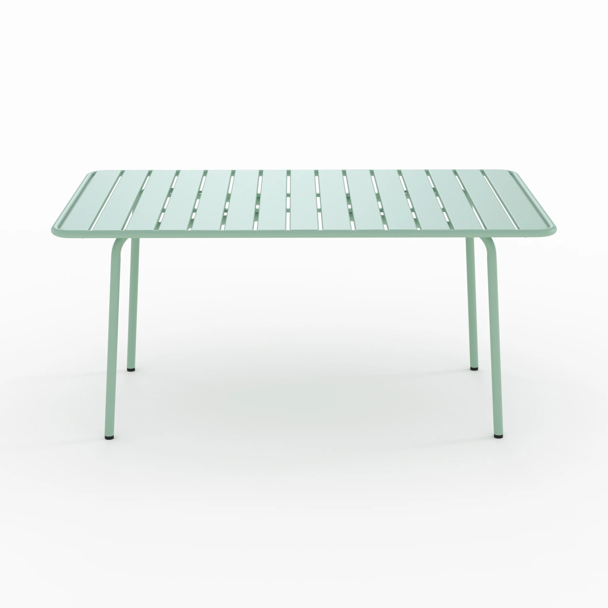 Table de jardin en métal vert clair 6 personnes - Yumi