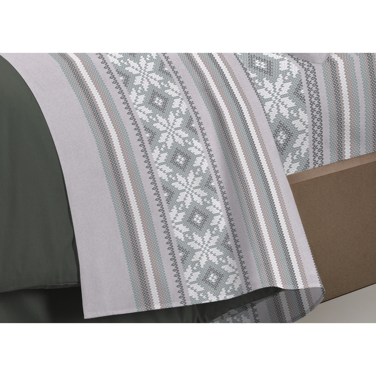 Completo Lenzuola in 100% Cotone Made In Italy Norvegia Grigio