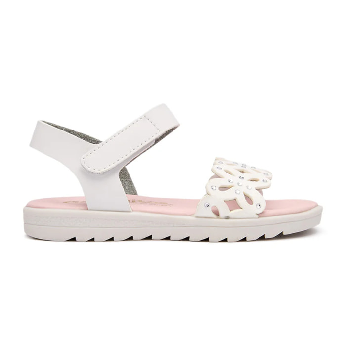 Sandalias de Niña Blancas con Corte de Mariposa
