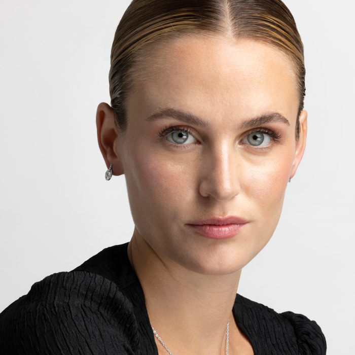 Pendientes de Circonita Brillante acabados en rodio