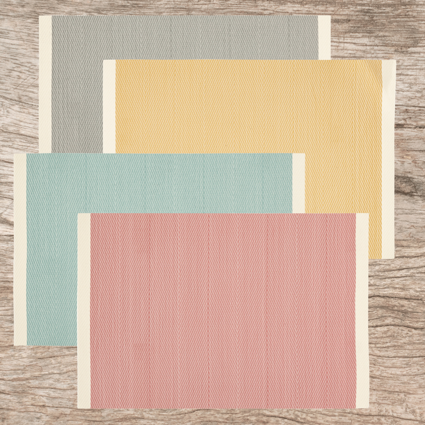 Set de table tissé avec liseré - Rouge