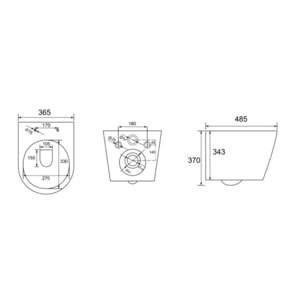 Pack WC Bati-support Geberit + WC Swiss Aqua Technologies Infinitio sans bride + plaque Delta20 chrome mat (InfinitioGeb9)
