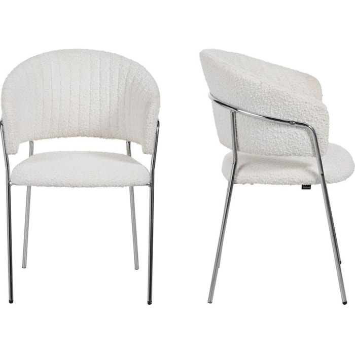 Lot de 2 chaises piètement chromé - ISYA