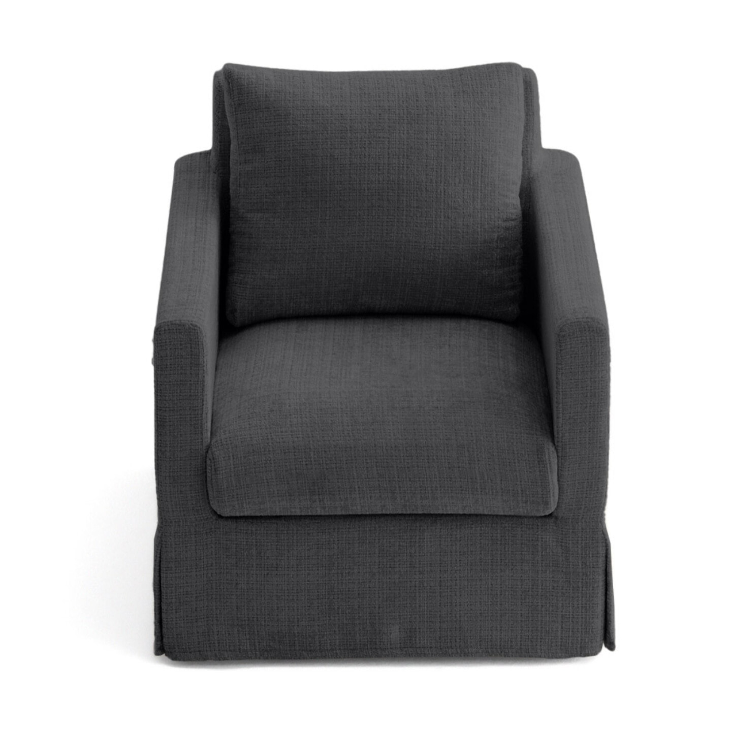 Serena - fauteuil déhoussable en velours texturé - Gris Anthracite