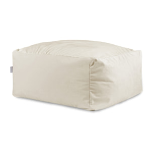 Pouf amovible en velours CORSO 50x50x25 cm blanc
