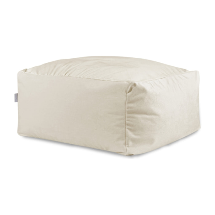 Pouf amovible en velours CORSO 50x50x25 cm blanc