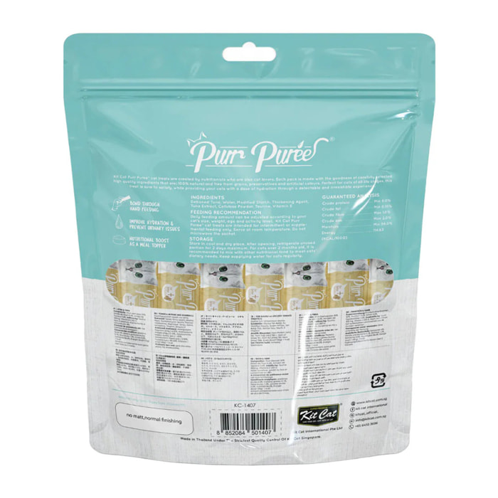 Kit Cat PurrPuree ValuePack - Atún y Fibra Hairball Control Kit Cat 40x15 g Snack cremoso para gatos