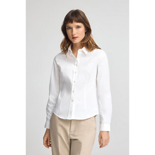 Camicia bianca slim fit con logo Rigby Go