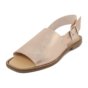 Sandalo flat vera pelle Made in Italy Donna colore Cipria- Tacco 1,5 cm