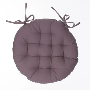 Galette de chaise ronde gris taupe D38cm