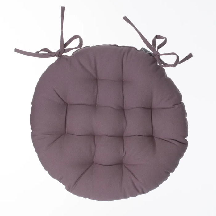 Galette de chaise ronde gris taupe D38cm
