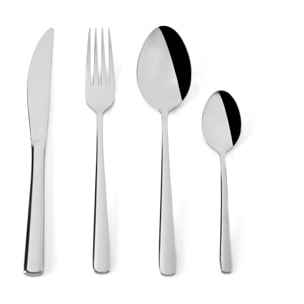 Set 24 Posate, 6 Cucchiai, 6 Forchette, 6 Coltelli, 6 Cucchiaini Excelsa- Luxury, Acciaio Argento