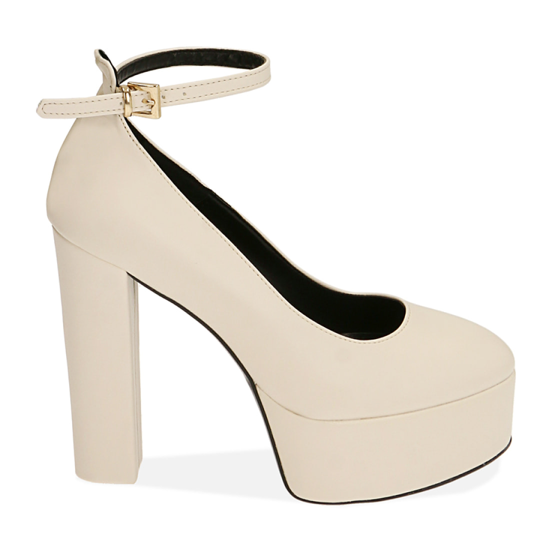 Décolleté platform panna, tacco 13 cm