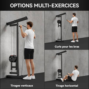 Lat pulldown machine poulie haute et basse - home lat machine murale - charge par disques