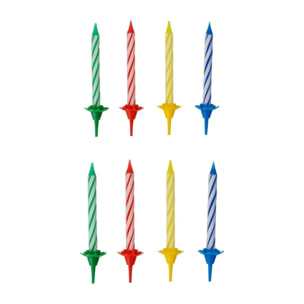 2 Lots de chacun 24 bougies d'anniversaire et 12 bobèches Fackelmann Rio Party