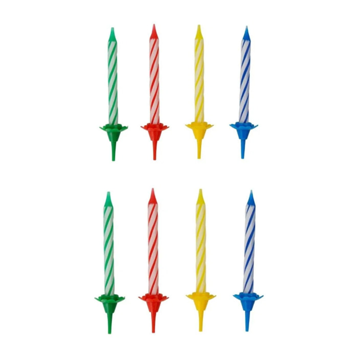 2 Lots de chacun 24 bougies d'anniversaire et 12 bobèches Fackelmann Rio Party